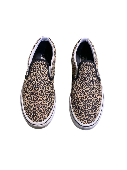 Vans Slip-On Leopard Print Beige Black Skateboarding Shoes Girls (Size 7) 721356