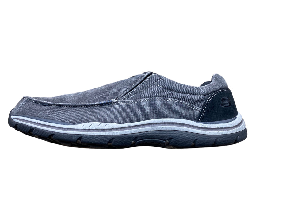 Skechers Relaxed Fit Slip-On Memory Foam Gray Sneaker Shoes Men's (Size: 11.5)