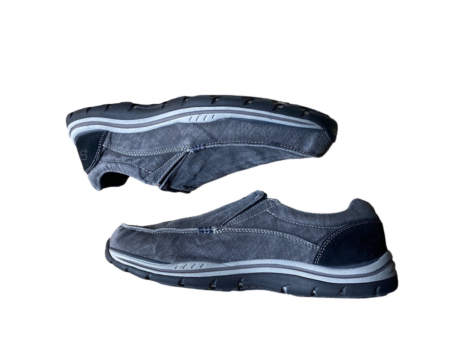 Skechers Relaxed Fit Slip-On Memory Foam Gray Sneaker Shoes Men's (Size: 11.5)