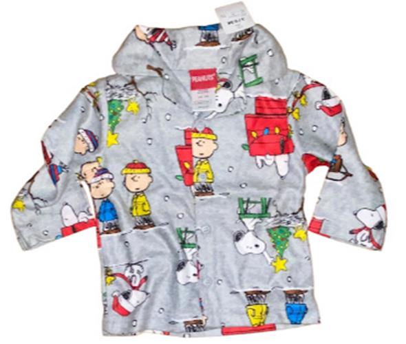 Christmas with Peanut & Snoopy Baby Top Gray (Size: 3/6 Mo)