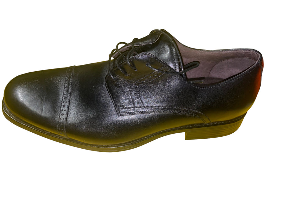 Johnston & Murphy Leather Black Round Toe Dress Shoes Men's (Size: 13M) 20-2127