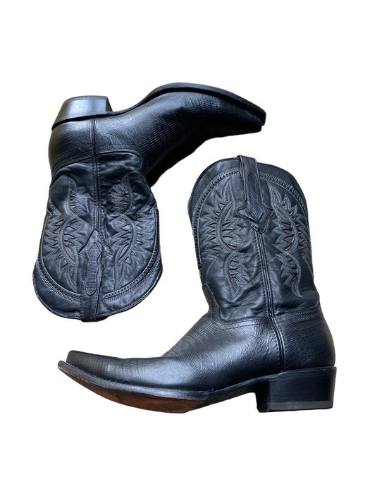 Texas Legacy Black Western Handmade Leather Cowboy Boots Men's (Size: 14)