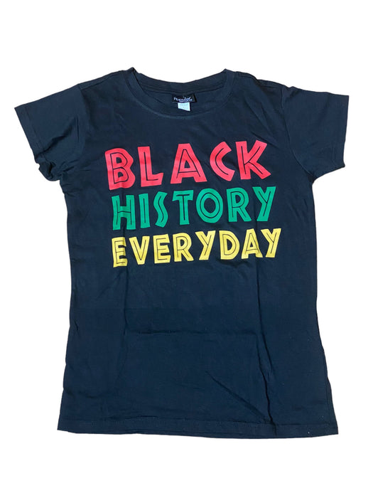 "Black History Everyday" Popular Sports Women's Graphic T-Shirt BLK (Size:L) NWT