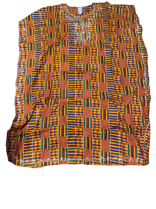 Marine Import Women's Kente Cloth Embroidered Sleeveless Dress (Free Size) NWOT