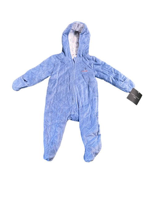Laura Ashley Baby Boy Quilted One Piece Hooded Coverall Blue (Size: 3-6M) NWT