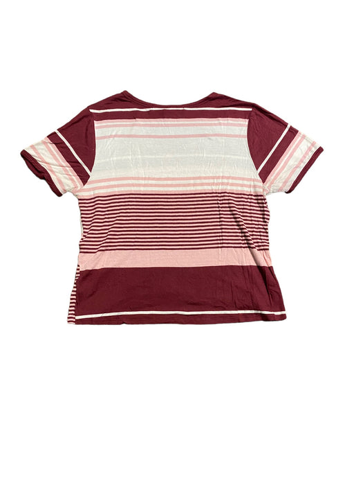 Rebellious One Women's Striped Top Red/White (Size: XL)