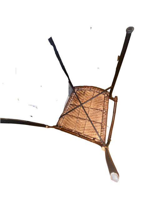 Rattan Bamboo & Metal Shaker Chair with Arms