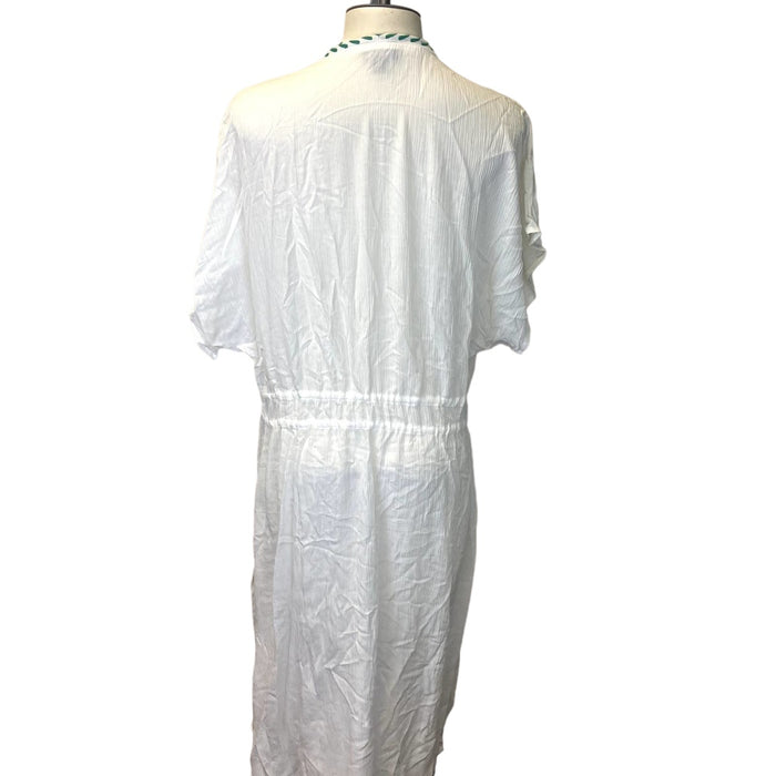 Curations Women's Embroidered Gauze Kaftan Cover-Up White (Size: PL) NWT