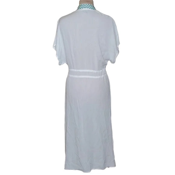 Curations Women's Embroidered Gauze Kaftan Cover-Up White (Size: PL) NWT