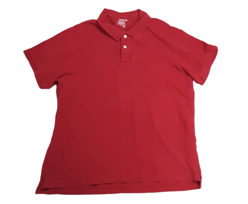 Old Navy Men's Collard Short Sleeve Shirt Red (Size: XXL)