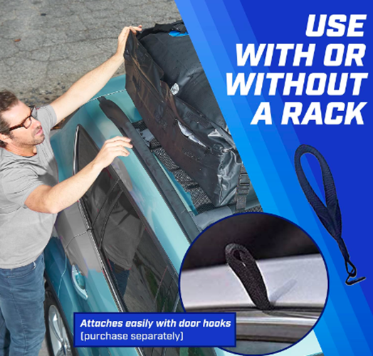 Rooftop Cargo Carrier Waterproof Car Roof Bag w/ Protective Mat Local