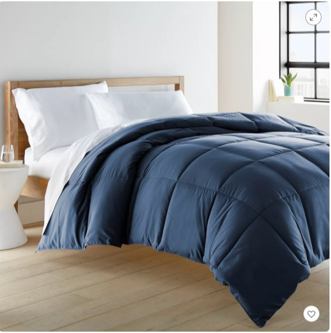 Beckham Hotel Collection Goose Down Alternative Comforter Navy (Size:F/Q) Local