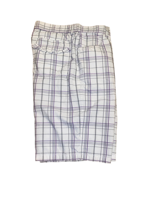 FootAction Men's Plaid Cargo Shorts White (Size: 40 x 13)