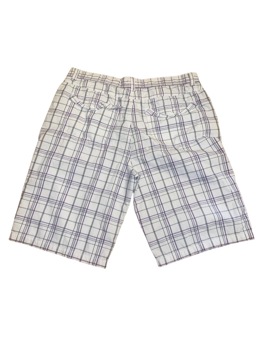 FootAction Men's Plaid Cargo Shorts White (Size: 40 x 13)