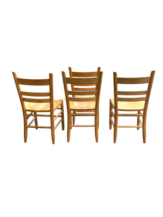 Solid Oak Wood Thumb/Ladder Back Farmhouse Shaker Dining Chairs (Set of 4)