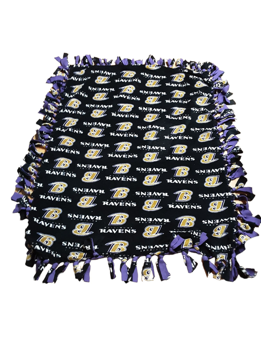 Baltimore Ravens NFL Handmade Unisex Throw Blanket Black/ Purple (Size: 60 X 50)