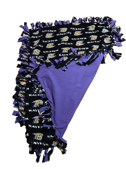 Baltimore Ravens NFL Handmade Unisex Throw Blanket Black/ Purple (Size: 60 X 50)