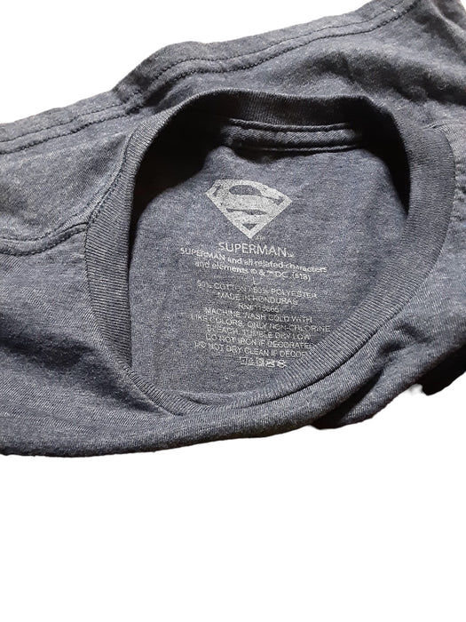 Superman Men's Crew Neck T-shirt Blue (Size: Large)