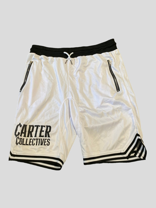 Carter Collectives Men's Athletic Mesh Shorts White/Black (Size: XXL)