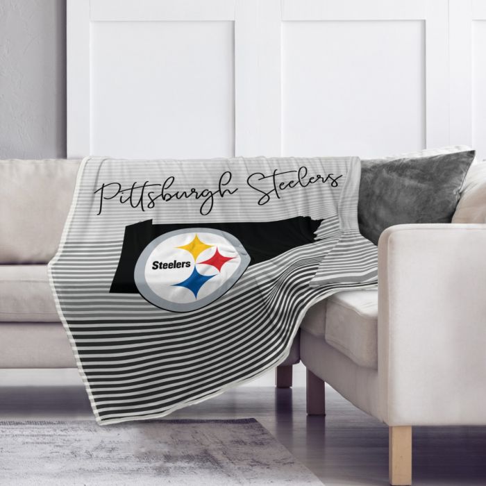 Pittsburgh Steelers NFL State Stripe Silk Touch Ultra Fleece 60"x70" Throw NWT!