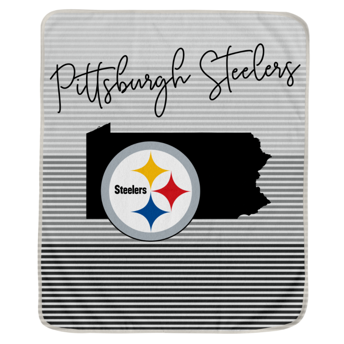 Pittsburgh Steelers NFL State Stripe Silk Touch Ultra Fleece 60"x70" Throw NWT!