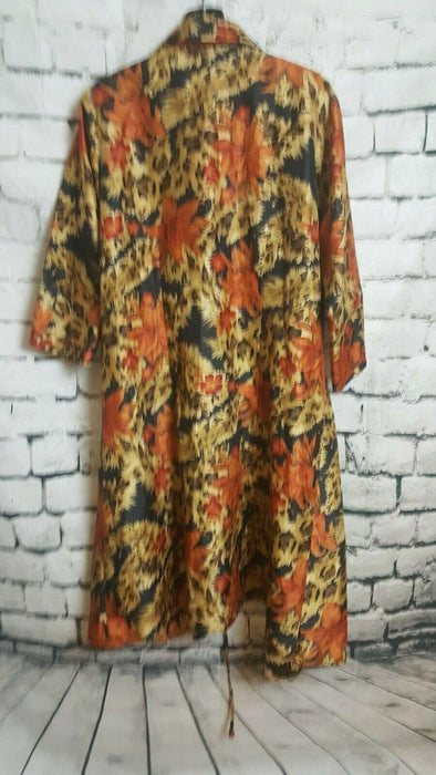 Ashley Stewart Animal & Flower Print Wrap Dress (Size: 18)