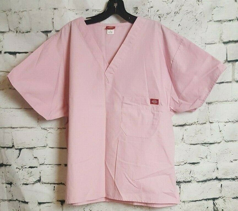 Dickies Scrub Women's Scrubs Top Pink (Size: L)