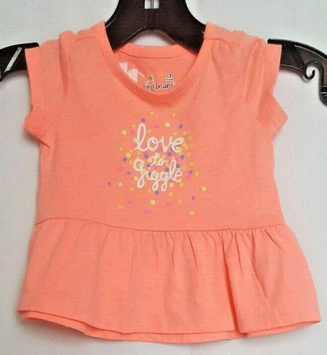 Jumping Beans Girls "Love To Giggle" Top Neon Orange (Size: 3M)