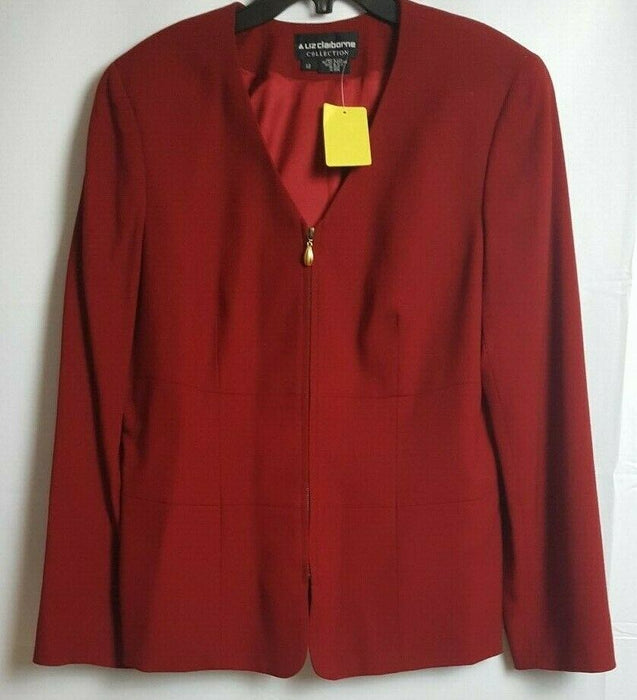 Liz Claiborne Women's Zipper Blazer Red (Size: 16)