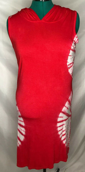 Ashley Stewart Womens Tie-Dye Sleeveless Hooded Pencil Dress Red (Size: 14/16)