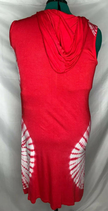 Ashley Stewart Womens Tie-Dye Sleeveless Hooded Pencil Dress Red (Size: 14/16)