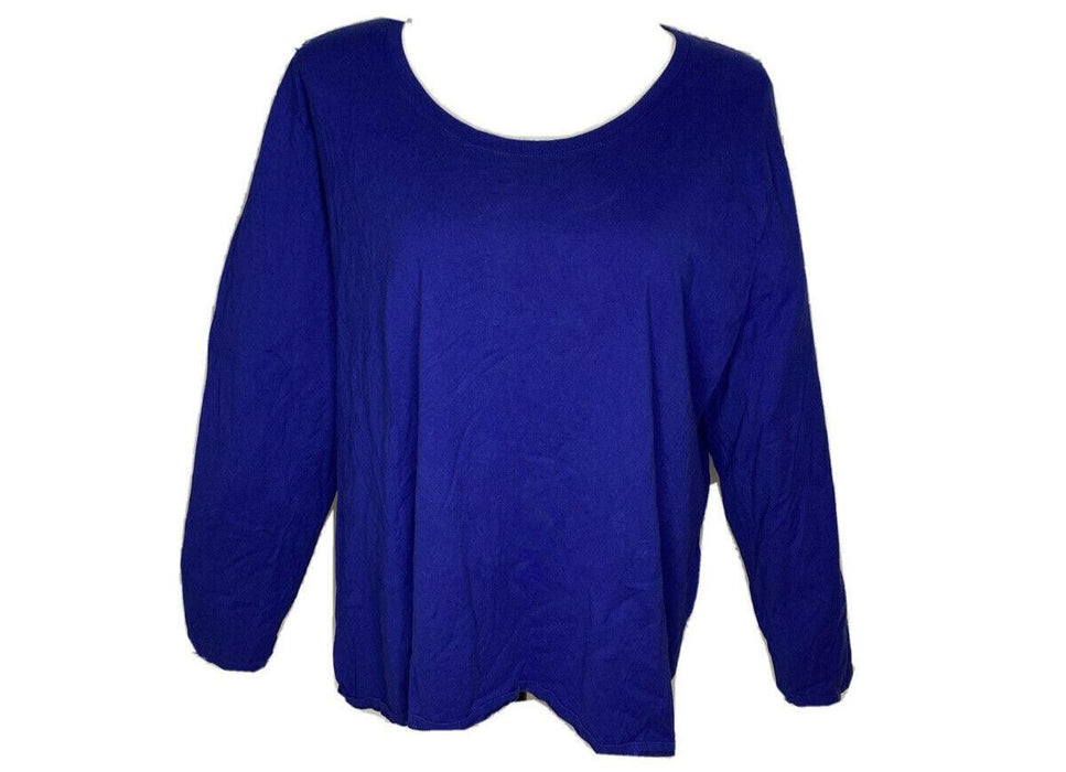 Just My Size By Hanes Long Sleeve Essentials Top Blue (Size: 5X/30-32W)