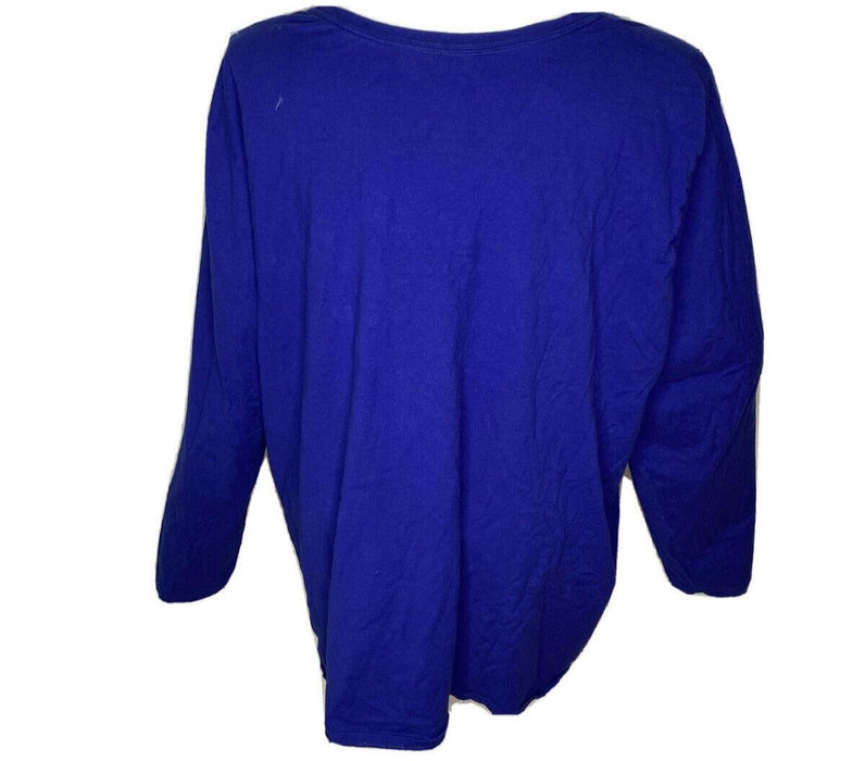 Just My Size By Hanes Long Sleeve Essentials Top Blue (Size: 5X/30-32W)