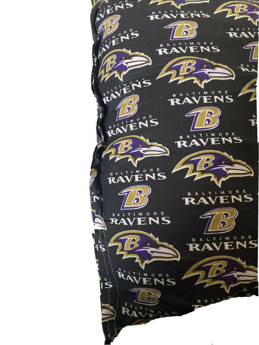 Baltimore Ravens | NFL Cotton Hand Made Decorative Team Logo Pillow | Black