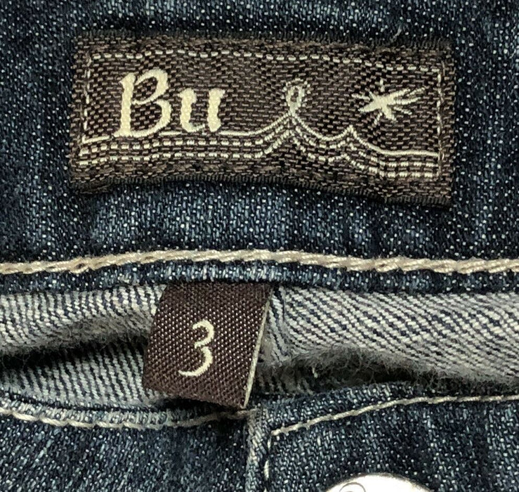 Bu Malibu Stretch Designer Jeans w/ Button Flap Pockets Black (Women Size: 3)