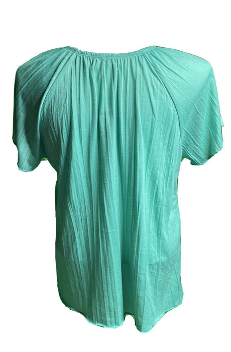 New York Laundry Turquoise Lace Front Top