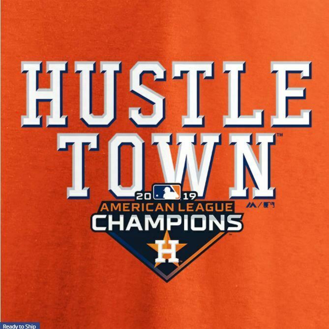Houston Astros MLB Majestic Hustle Town 2019 Champions Tee's (Sizes: M; XL)