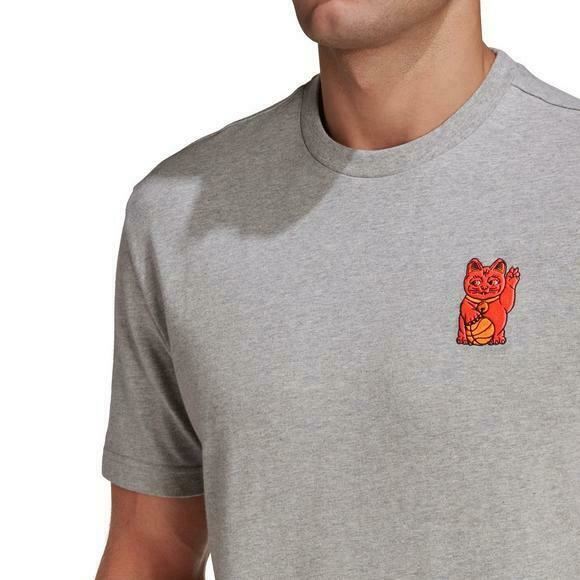 Adidas Men's Heavy Cotton Athletics Graphic "Grey" T-Shirt (Size: M, L) GE4702