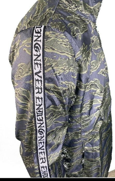 Arizona Jeans Co. Tiger Camouflage Windbreaker Anorak, Jacket (Size: Large) New!
