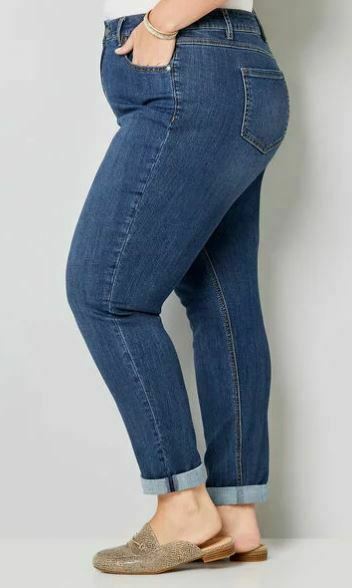 Avenue Blue Plus Premium Stretch Girlfriend Jeans