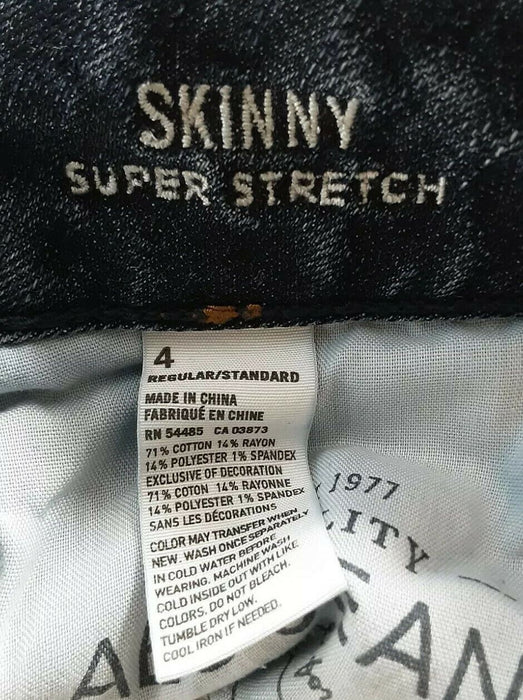 American Eagle Skinny Super Stretch Jeans Dark Wash (Size: 4)