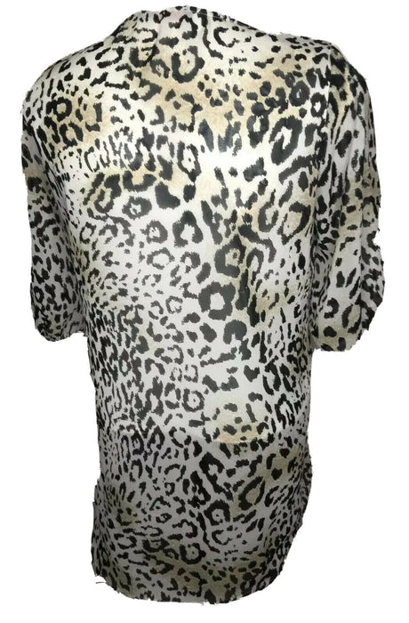 109*F Leopard Sheer Mermaid Top (Size: XXL)