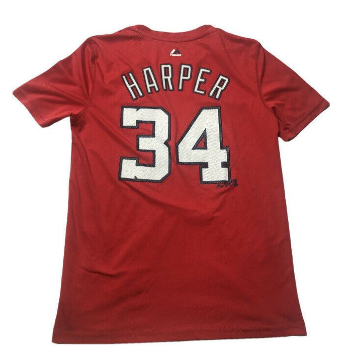 Washington Nationals MLB #24 Bryce Harper Cool Base Tee Red (Size: L)