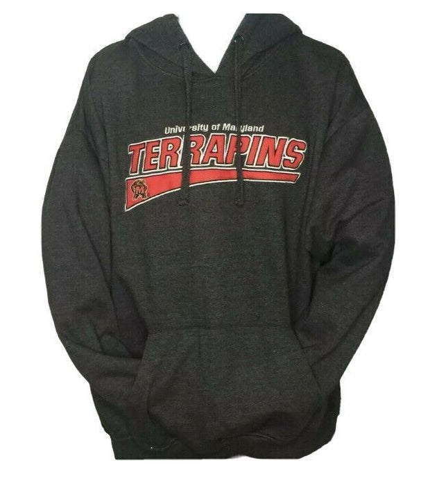 Maryland Terps NCAA  Men's Pullover Embroidered Hoodie Gray (Size: XL)