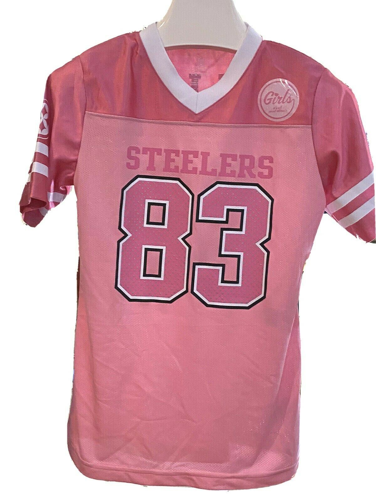 Pittsburgh Steelers Pink Jersey Girls x Small 4/5 NFL 83 Miller New with  Tags