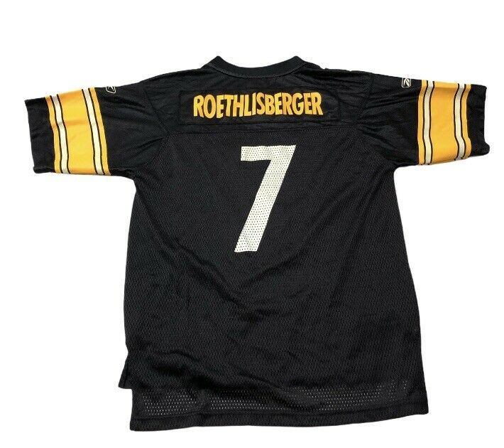 Pittsburg Steelers NFL #7 Roethisberger Youth Jersey Black (Size: Large)