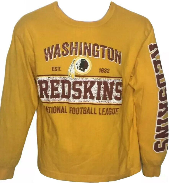 Washington Redskins NFL Team Apparel Cotton Yellow Long Sleeve Tee (Size: M)