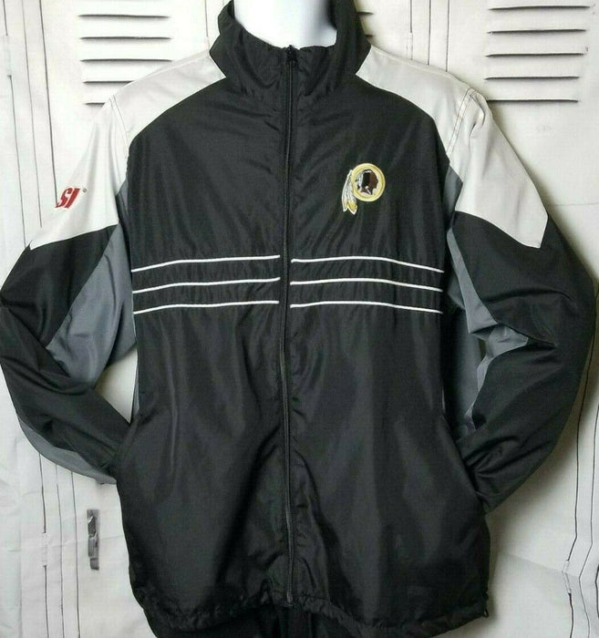 Washington Redskins NFL Reebok Windbreaker Jacket Black & White (Size: XL)