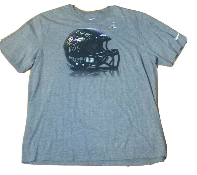 Baltimore Ravens NFL Nike Superbowl 47 Helmet Shirt w/ Sign #5 Flacco (Sz: 2XL)