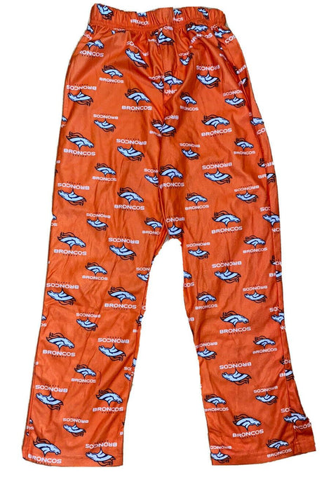 Denver Bronco  NFL Team Logo Fleece Lounge Pants Orange (Youth Size: Large)